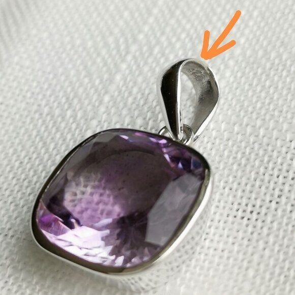 14ct Brazilian Amethyst in Sterling Silver pendant for necklace - Picture 8 of 9